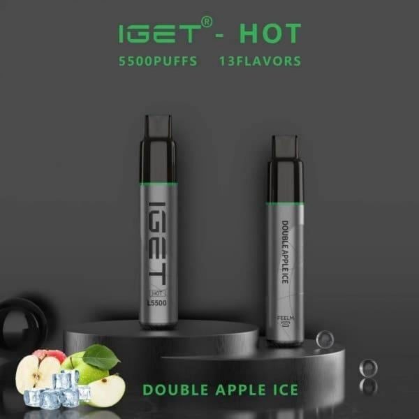 IGET HOT 5500 Puffs Double Apple Ice 2PCS-1